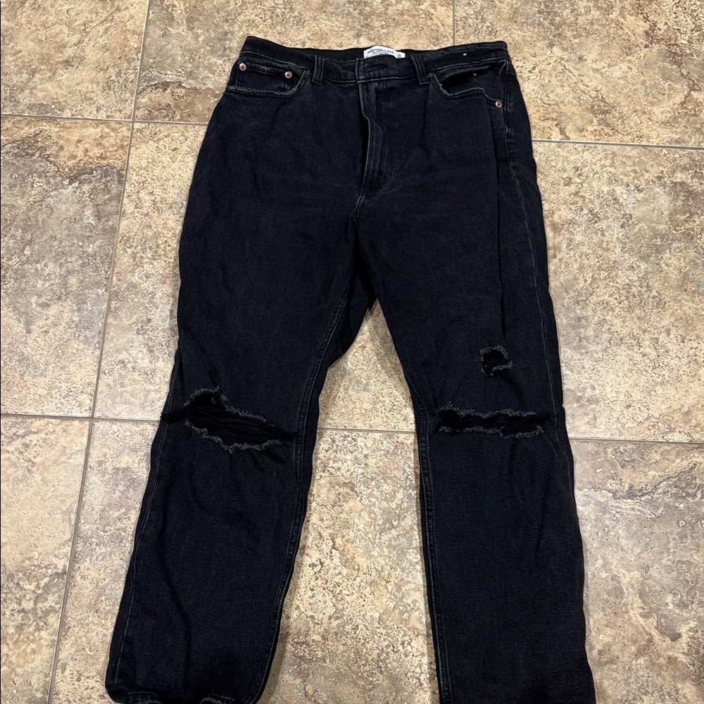 Abercrombie & Fitch Women's Black Straight Leg Jeans
